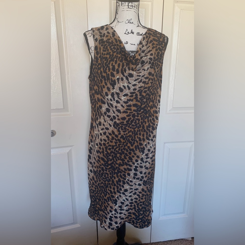 Jeffrey & Dara Animal Print Midi Dress